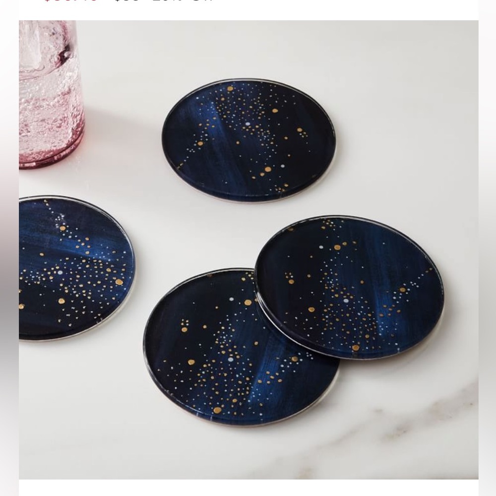 West Elm Constellation Glass Coasters (Set of 4)